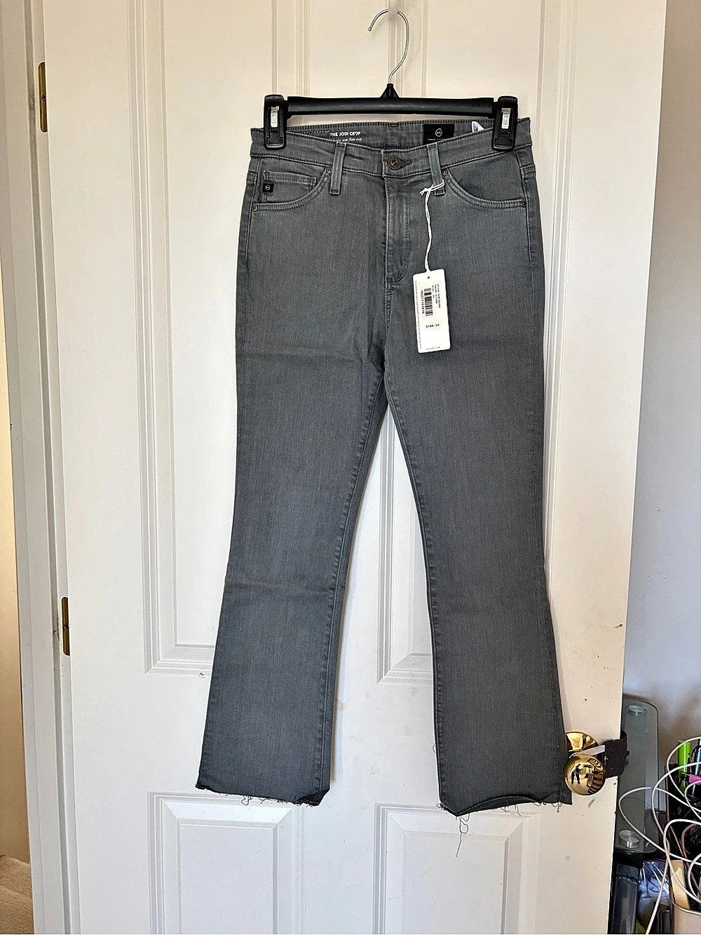 AG Jeans The Jodi Crop Gray Flare Jeans high Waisted 24P NWT